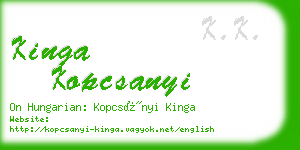 kinga kopcsanyi business card